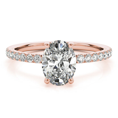 1.0 Carat Hidden Halo Oval Lab Grown Diamond Engagement Ring