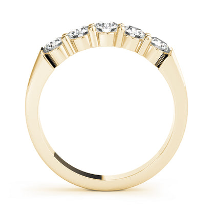 Round Lab-Grown Diamond Prong Set Straight 5-Stone Diamond Ring, DE Color VVS Clarity