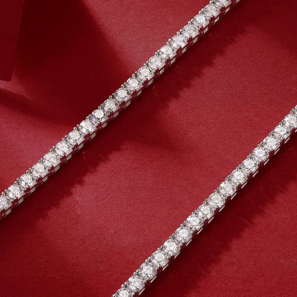 Lab Grown Round Diamond F/VS Claw Setting Tennis Necklace