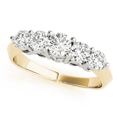 0.25Ct - 1.50Ct Round Lab-Grown Diamond Basket Style Shared Prong Setting 5-Stone Diamond Ring, DE Color VVS Clarity