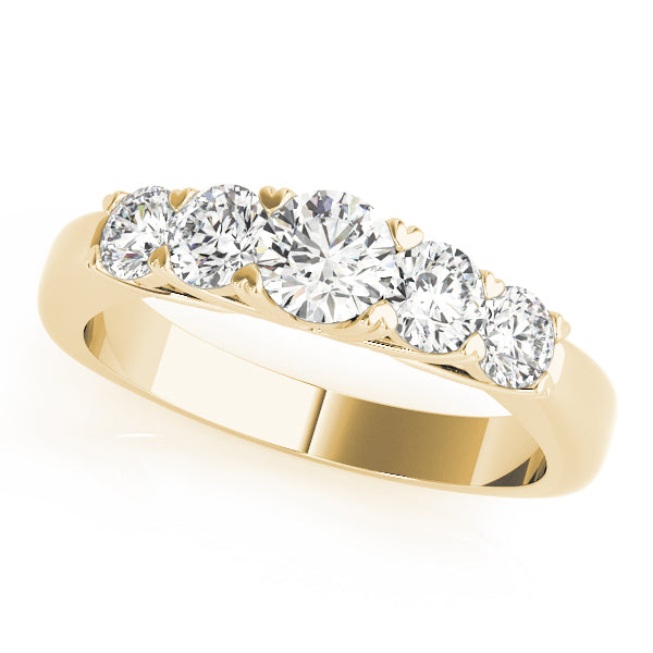 0.25Ct - 2.00Ct Round Lab-Grown Diamond Shared Prong Trellis Setting 5-Stone Diamond Ring, DE Color VVS Clarity