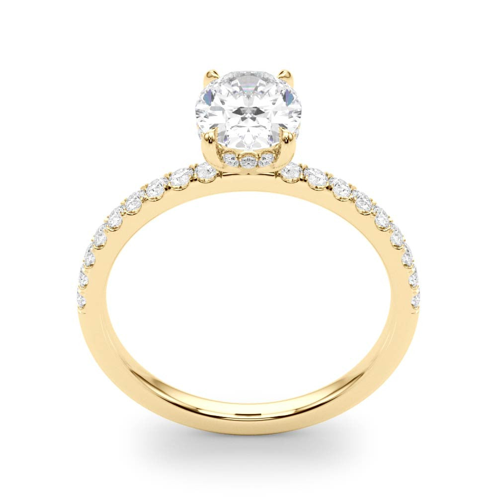 1.0 Carat Hidden Halo Oval Lab Grown Diamond Engagement Ring