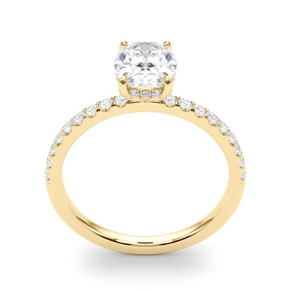 1.0 Carat Hidden Halo Oval Lab Grown Diamond Engagement Ring