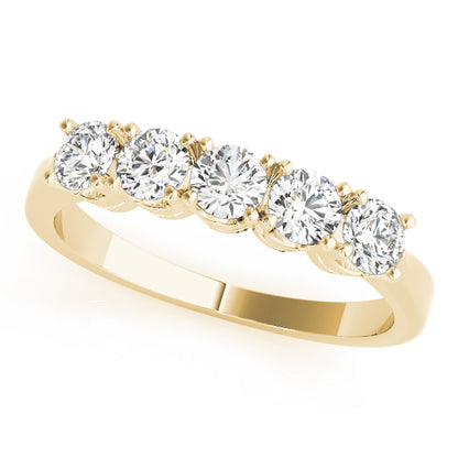 0.25Ct - 1.00Ct Lab-Grown Round Diamond U-cut Scalloped Shared Prong Setting 5-Stone Diamond Ring, DE Color VVS Clarity