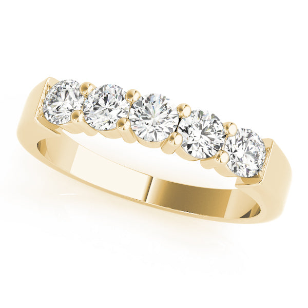 Round Lab-Grown Diamond Prong Set Straight 5-Stone Diamond Ring, DE Color VVS Clarity
