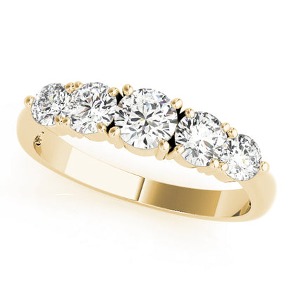 1.00Ct - 2.00Ct Lab-Grown Round Diamond Channel Bar Hybrid Setting 5-Stone Diamond Ring, DE Color VVS Clarity