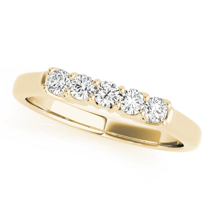 0.50ct Lab-Grown Round Diamond 5-Stone Shared Prong Setting Diamond Ring, DE Color VVS Clarity