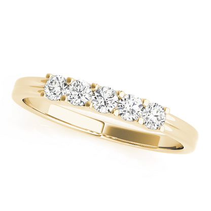 0.20Ct - 1.65Ct Lab-Grown Round Diamond Shared Prong Setting 5-Stone Diamond Ring, DE Color VVS Clarity