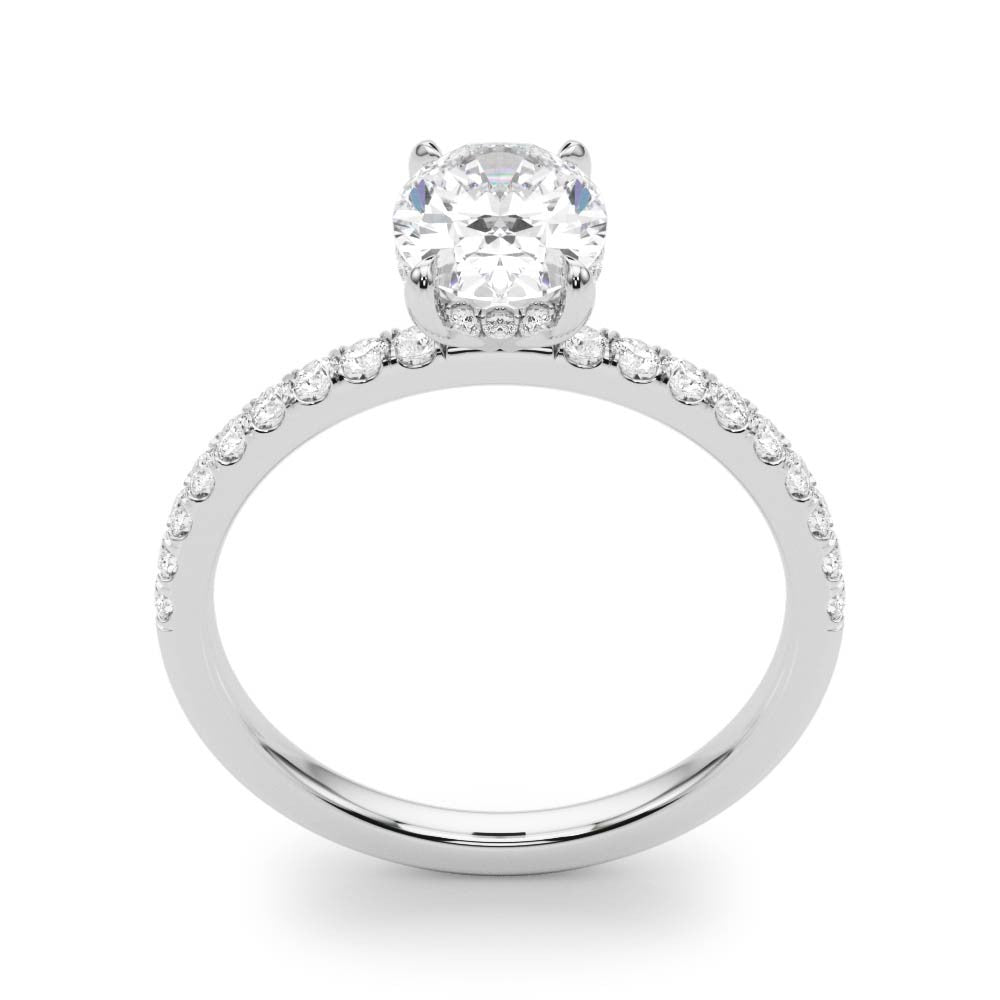 1.0 Carat Hidden Halo Oval Lab Grown Diamond Engagement Ring