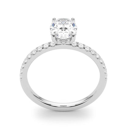 1.0 Carat Hidden Halo Oval Lab Grown Diamond Engagement Ring