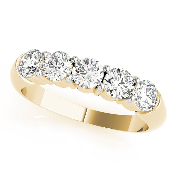 0.25Ct - 1.00Ct Lab-Grown Round Diamond Graduated Bar Style Setting 5-Stone Diamond Ring, DE Color VVS Clarity