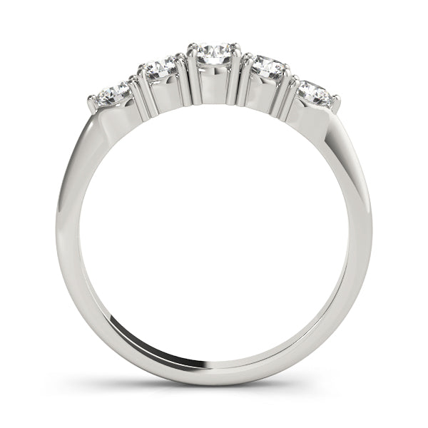 0.50ct Lab-Grown Round Diamond 5-Stone Low Basket Petite Shared Prong Setting Diamond Ring, DE Color VVS Clarity