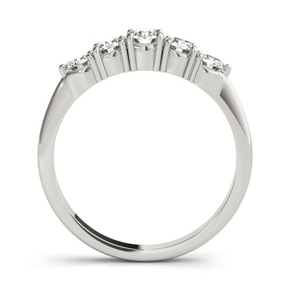 0.50ct Lab-Grown Round Diamond 5-Stone Low Basket Petite Shared Prong Setting Diamond Ring, DE Color VVS Clarity