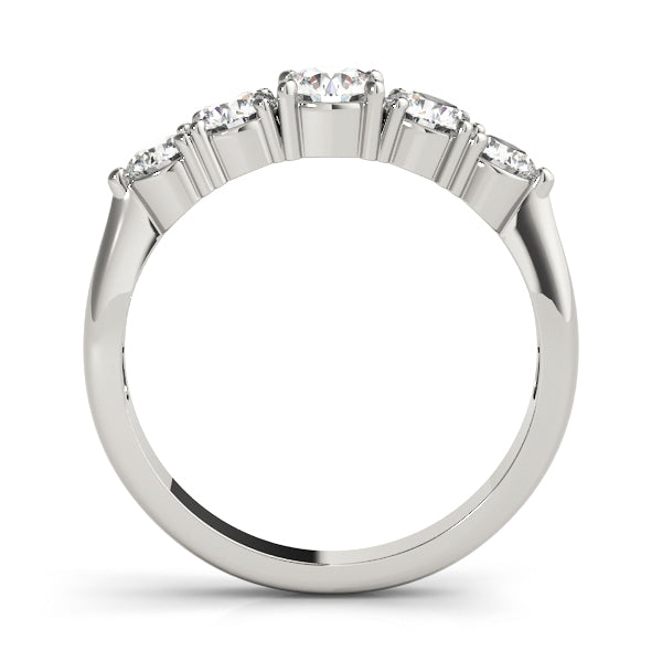 1.00Ct - 2.00Ct Lab-Grown Round Diamond Channel Bar Hybrid Setting 5-Stone Diamond Ring, DE Color VVS Clarity