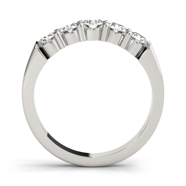 Round Lab-Grown Diamond Prong Set Straight 5-Stone Diamond Ring, DE Color VVS Clarity
