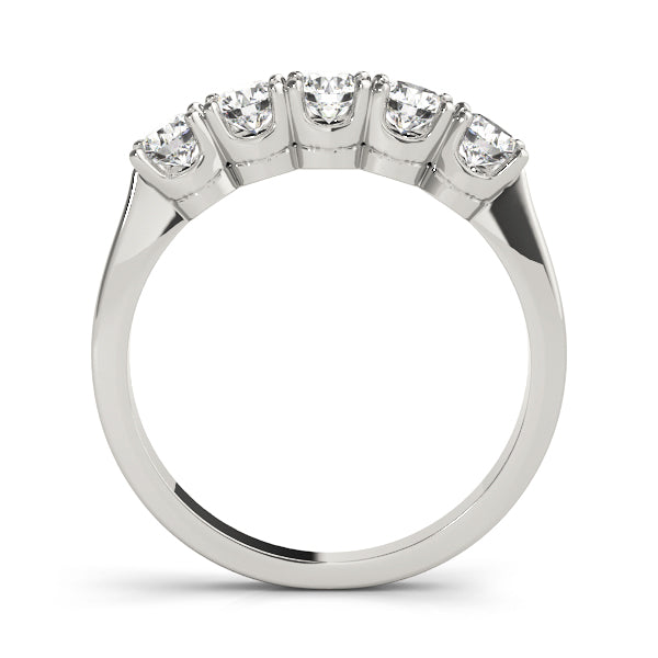 0.25Ct - 1.00Ct Lab-Grown Round Diamond U-cut Scalloped Shared Prong Setting 5-Stone Diamond Ring, DE Color VVS Clarity