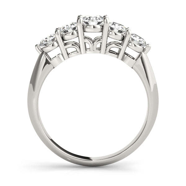 0.25Ct - 1.50Ct Round Lab-Grown Diamond Basket Style Shared Prong Setting 5-Stone Diamond Ring, DE Color VVS Clarity