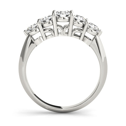 0.25Ct - 1.50Ct Round Lab-Grown Diamond Basket Style Shared Prong Setting 5-Stone Diamond Ring, DE Color VVS Clarity