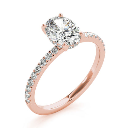 1.0 Carat Hidden Halo Oval Lab Grown Diamond Engagement Ring