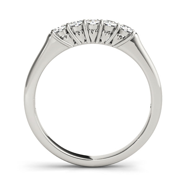 0.50ct Lab-Grown Round Diamond 5-Stone Shared Prong Setting Diamond Ring, DE Color VVS Clarity