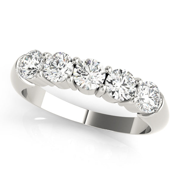 0.25Ct - 1.00Ct Lab-Grown Round Diamond Graduated Bar Style Setting 5-Stone Diamond Ring, DE Color VVS Clarity