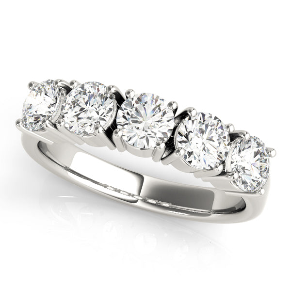 1.75ct Lab-Grown Round Diamond 5-Stone Vertical Bar Setting Diamond Ring, DE Color VVS Clarity