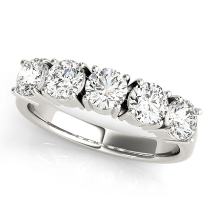 1.75ct Lab-Grown Round Diamond 5-Stone Vertical Bar Setting Diamond Ring, DE Color VVS Clarity