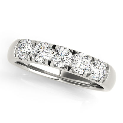0.25Ct - 1.50Ct Lab-Grown Round Diamond Flush Prong Setting with Channel Inspired Illusion 5-Stone Diamond Ring, DE Color VVS Clarity
