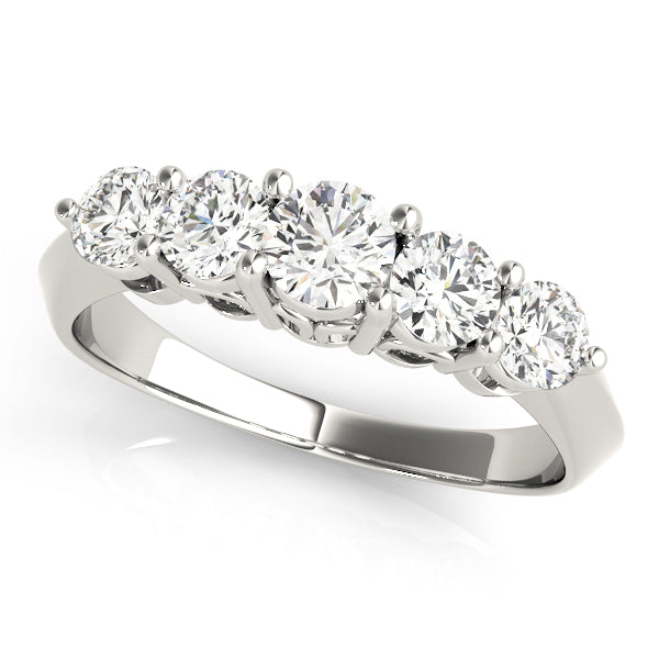 0.25Ct - 1.50Ct Round Lab-Grown Diamond Basket Style Shared Prong Setting 5-Stone Diamond Ring, DE Color VVS Clarity