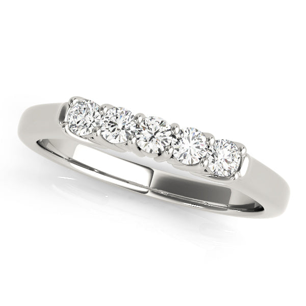 0.50ct Lab-Grown Round Diamond 5-Stone Shared Prong Setting Diamond Ring, DE Color VVS Clarity
