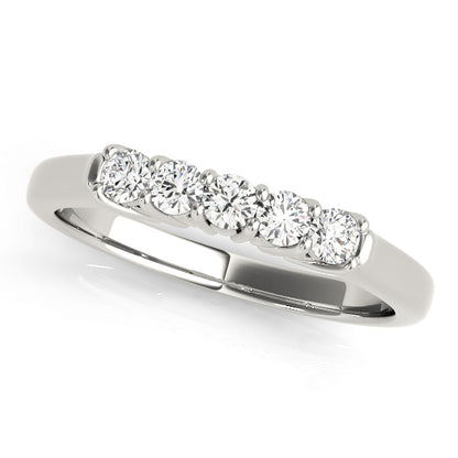 0.50ct Lab-Grown Round Diamond 5-Stone Shared Prong Setting Diamond Ring, DE Color VVS Clarity