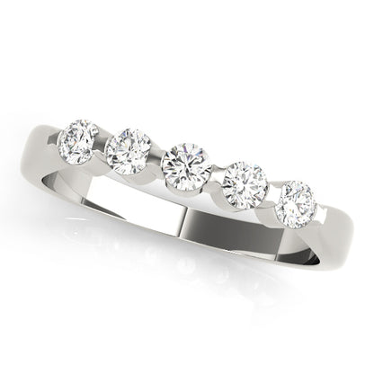 0.50ct Lab-Grown Round Diamond 5-Stone Bar Setting Diamond Ring, DE Color VVS Clarity