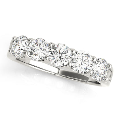 1.25Ct - 1.50Ct Lab-Grown Round Diamond Scalloped Open Gallery Shared Prong Setting 5-Stone Diamond Ring, DE Color VVS Clarity