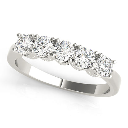 0.25Ct - 1.00Ct Lab-Grown Round Diamond U-cut Scalloped Shared Prong Setting 5-Stone Diamond Ring, DE Color VVS Clarity