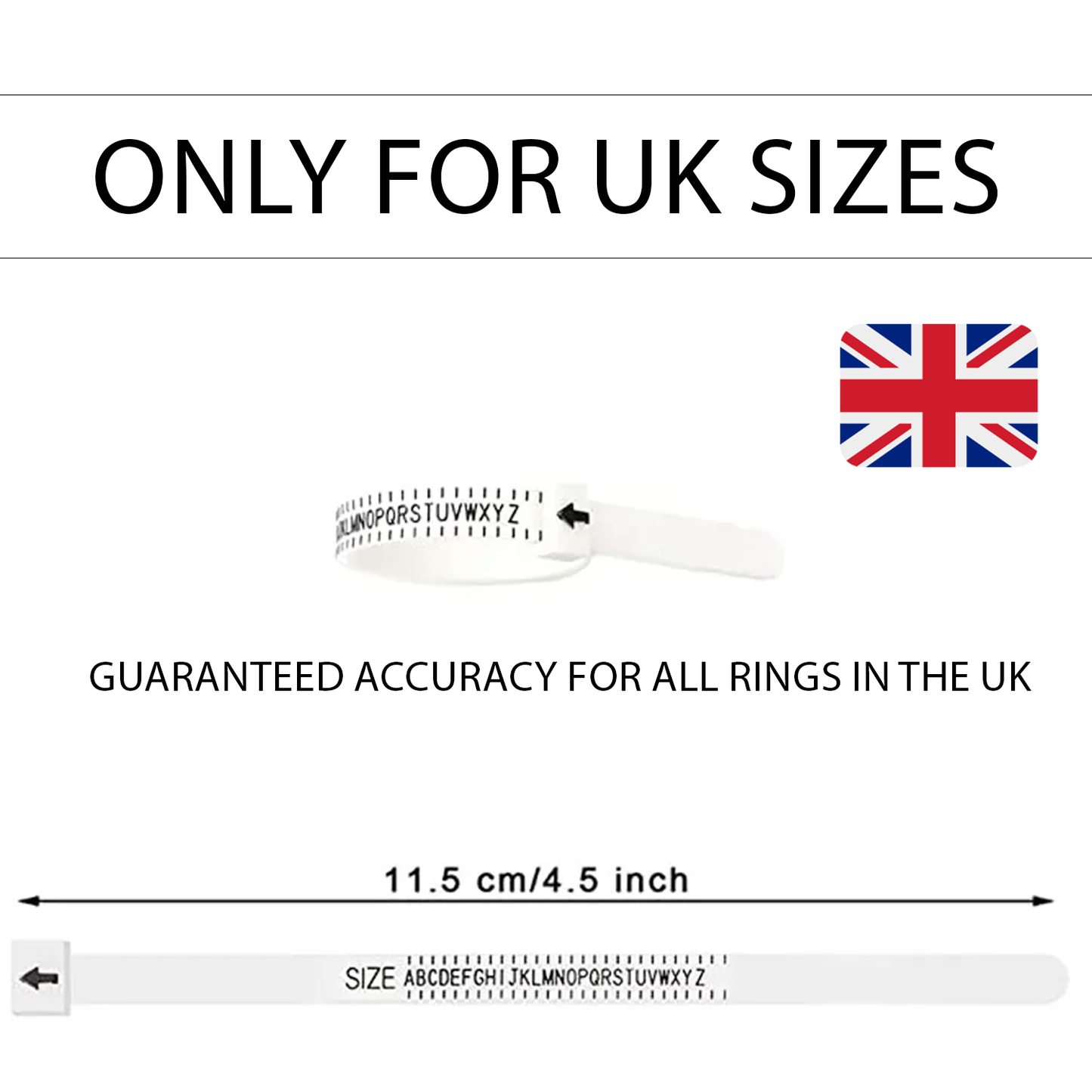 Adjustable UK Ring Sizer Tool for Accurate Finger Measuring – A to Z+9 Plastic Reusable Ring Gauge for Men & Women