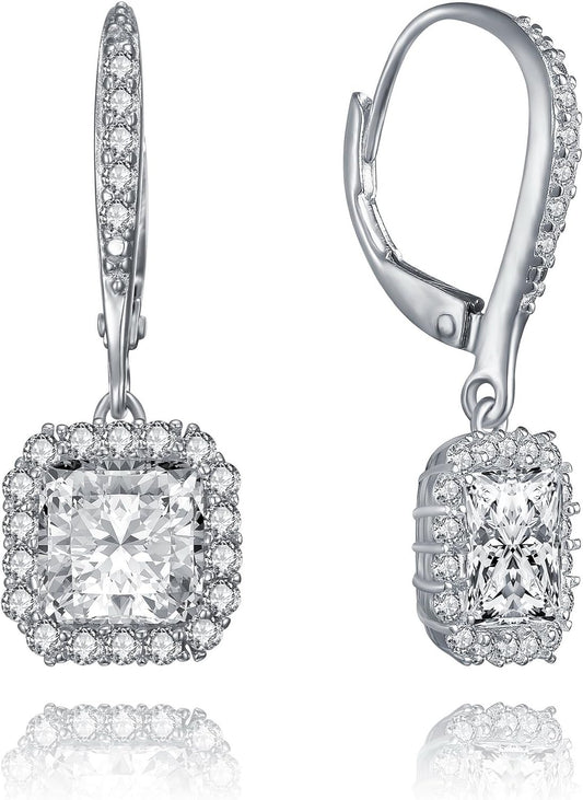 1.75Ct Lab Grown Diamond Prong Set Dangle Drop Earrings in White Gold