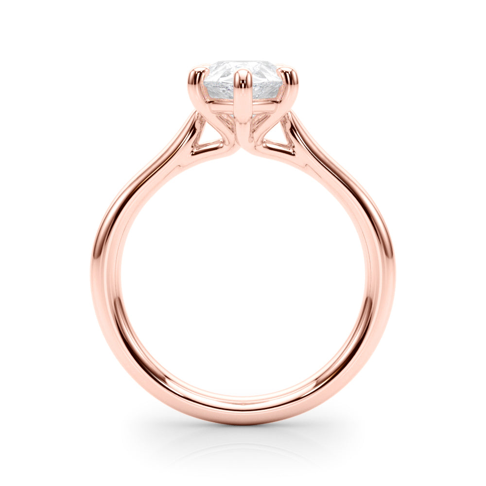 IGI Lab-Grown Pear Diamond Five Prong Solitaire Engagement Ring, D Color VVS Clarity