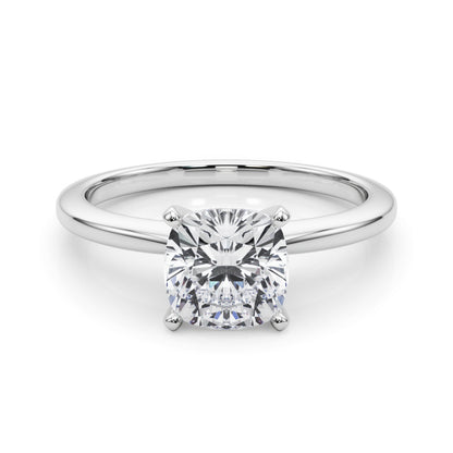 IGI Lab-Grown Cushion Diamond Four Prong Solitaire Engagement Ring, D Color VVS Clarity