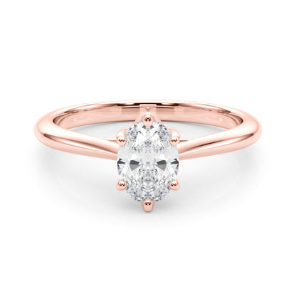 IGI Lab-Grown Oval Diamond 6 Claw Solitaire Engagement Ring, VVS Clarity D Color