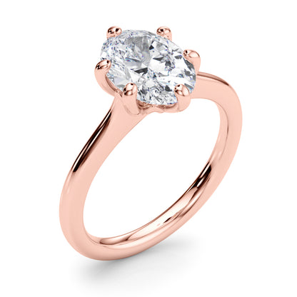IGI Lab-Grown Oval Diamond 6 Prong Solitaire Engagement Ring, D Color VVS Clarity