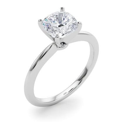 IGI Lab-Grown Cushion Diamond Four Prong Solitaire Engagement Ring, D Color VVS Clarity