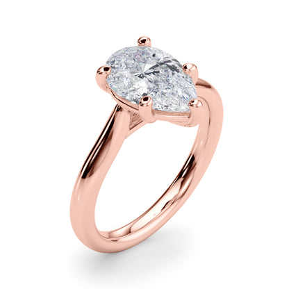 IGI Lab-Grown Pear Diamond Five Prong Solitaire Engagement Ring, D Color VVS Clarity