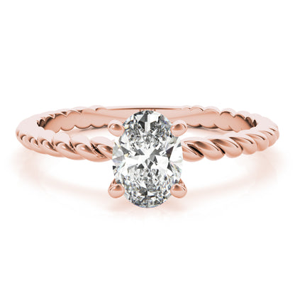 IGI Lab-Grown Oval Diamond 4 Prong Twist Solitaire Engagement Ring, VVS Clarity D Color