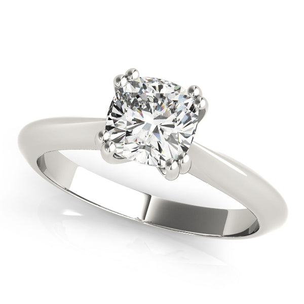 IGI Lab-Grown Cushion Diamond Double 4 Prong Solitaire Engagement Ring, D Color VVS Clarity