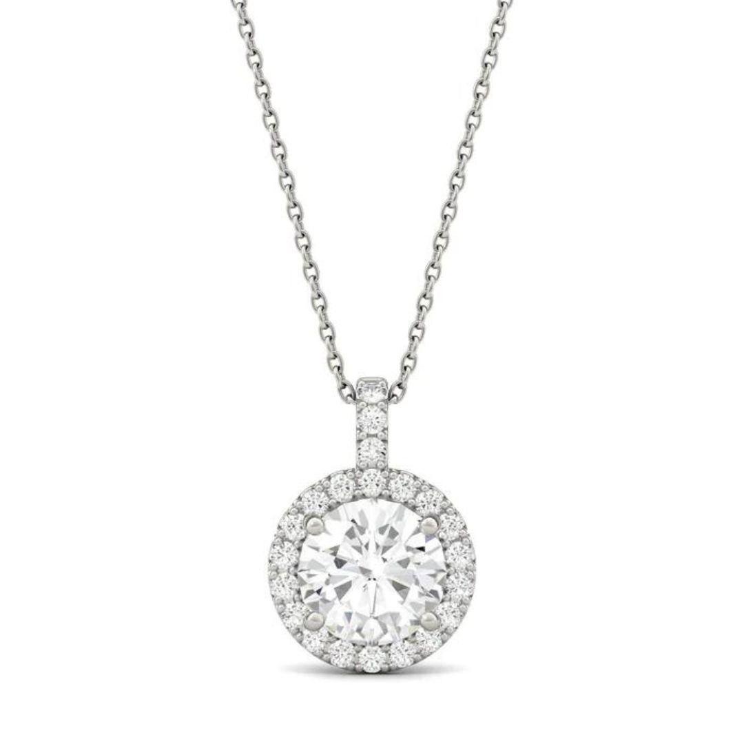 0.50Ct Lab Grown Diamond Solitaire Pendant Necklace in White Gold