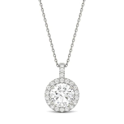0.50Ct Lab Grown Diamond Solitaire Pendant Necklace in White Gold