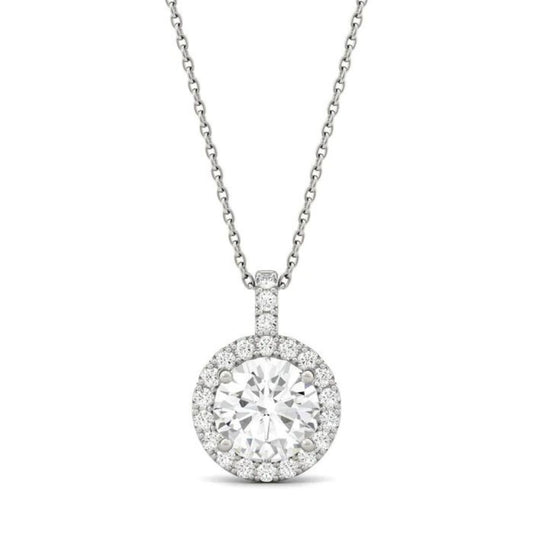 0.50Ct Lab Grown Diamond Solitaire Pendant Necklace in White Gold