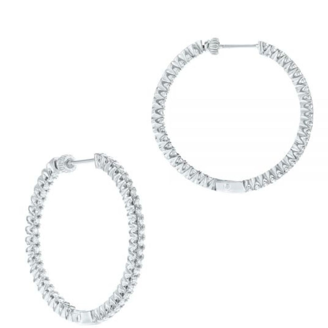1.50Ct Lab Grown Diamond Hoop Earring in White Gold