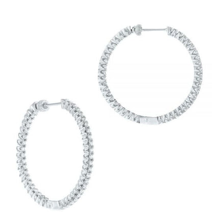 1.50Ct Lab Grown Diamond Hoop Earring in White Gold