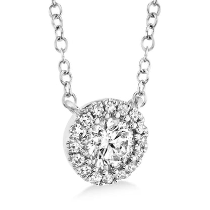 1.00Ct Round Lab Grown Diamond Pave Set Pendant Necklace in Gold